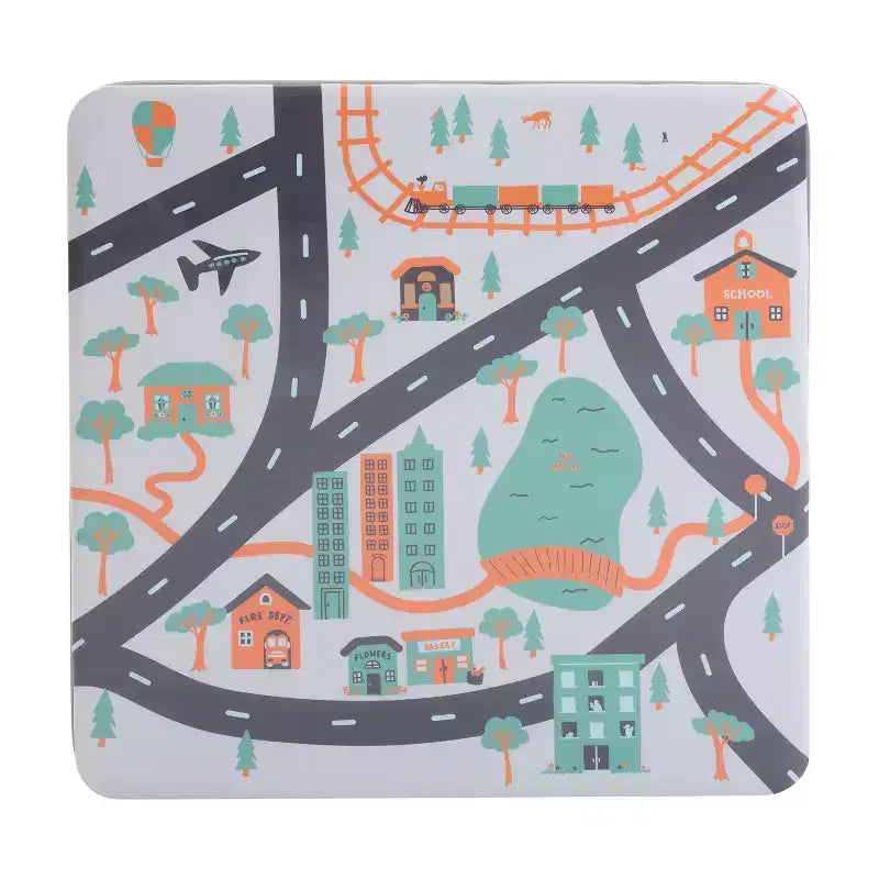 Tavolo pieghevole per bambini con 4 sedie – Nero / Blu / Grigio / Blu navy / Stampato / Marrone chiaro / Bianco