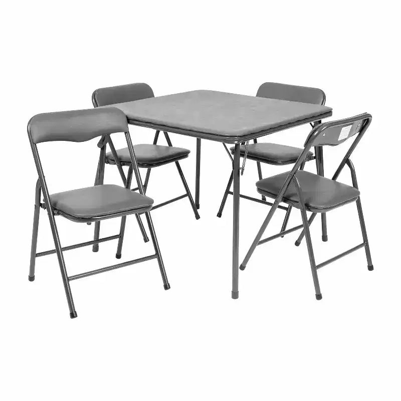 Tavolo pieghevole per bambini con 4 sedie – Nero / Blu / Grigio / Blu navy / Stampato / Marrone chiaro / Bianco