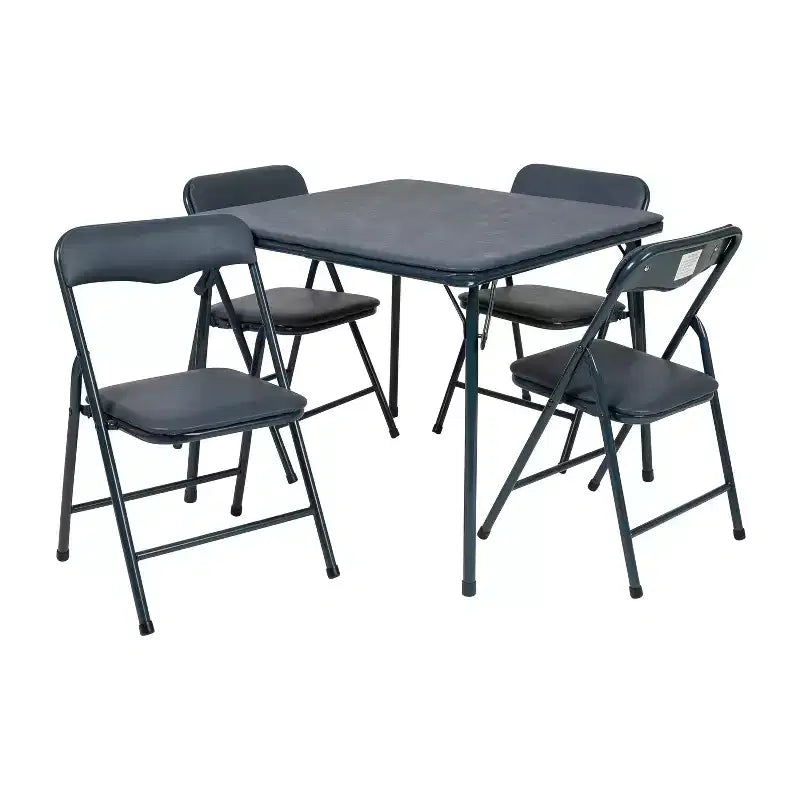 Tavolo pieghevole per bambini con 4 sedie – Nero / Blu / Grigio / Blu navy / Stampato / Marrone chiaro / Bianco