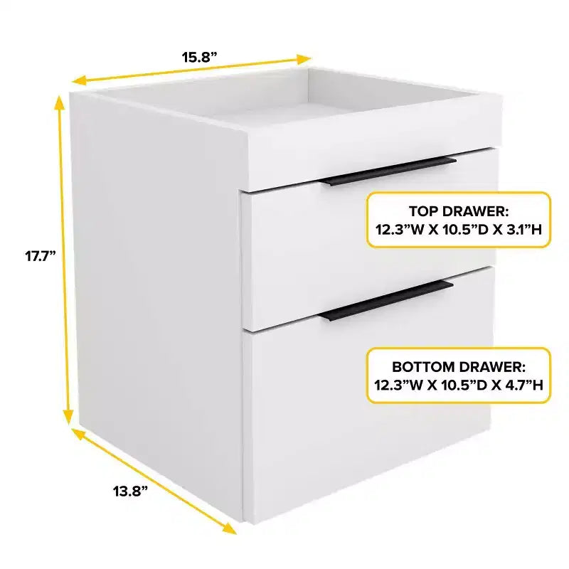 Comodino moderno Carter a due cassetti - Eco Dream