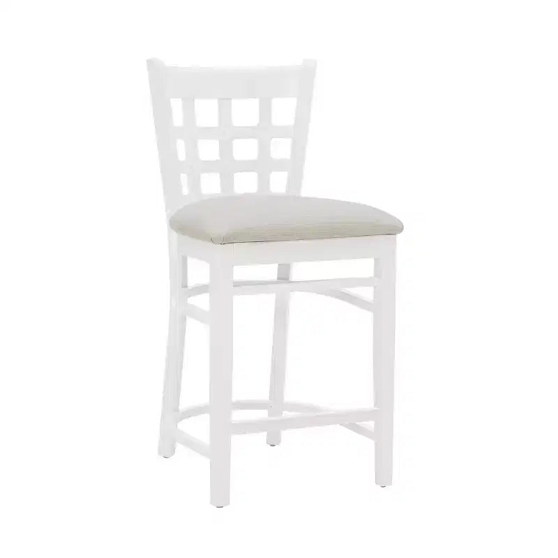 Sgabelli da bar altezza bancone, bianco/bianco sporco/blu navy, senza braccioli, set da 2