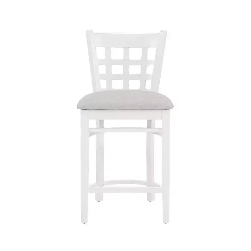 Sgabelli da bar altezza bancone, bianco/bianco sporco/blu navy, senza braccioli, set da 2
