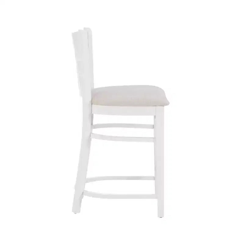 Sgabelli da bar altezza bancone, bianco/bianco sporco/blu navy, senza braccioli, set da 2