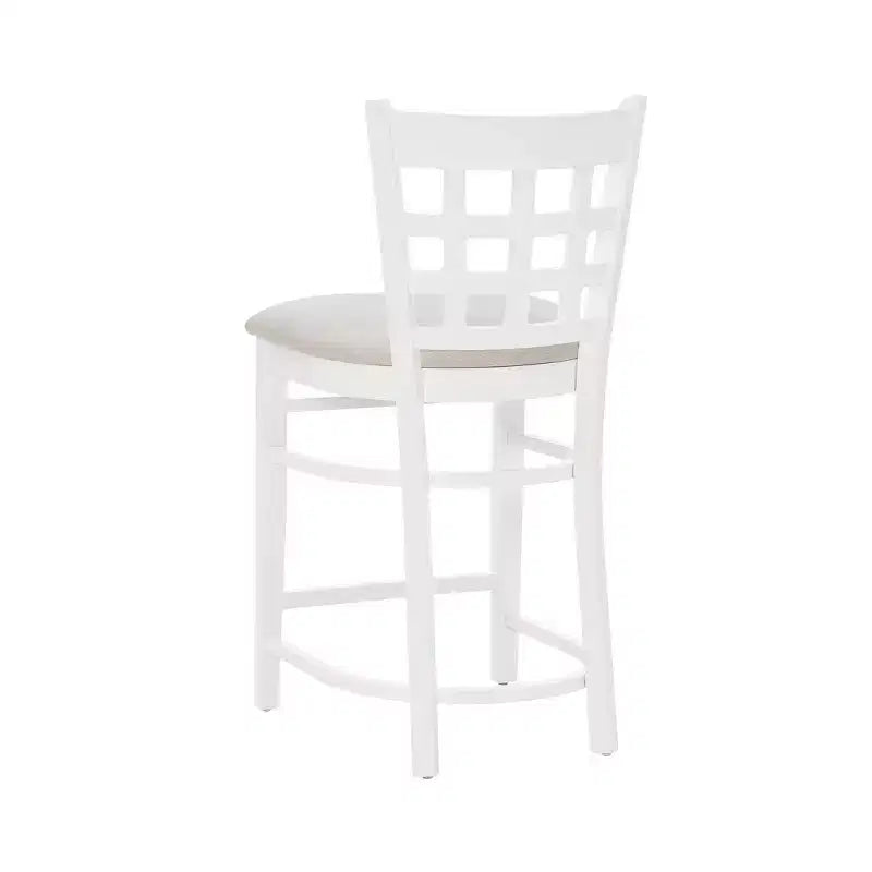Sgabelli da bar altezza bancone, bianco/bianco sporco/blu navy, senza braccioli, set da 2