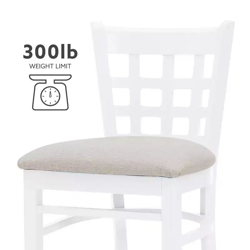 Sgabelli da bar altezza bancone, bianco/bianco sporco/blu navy, senza braccioli, set da 2