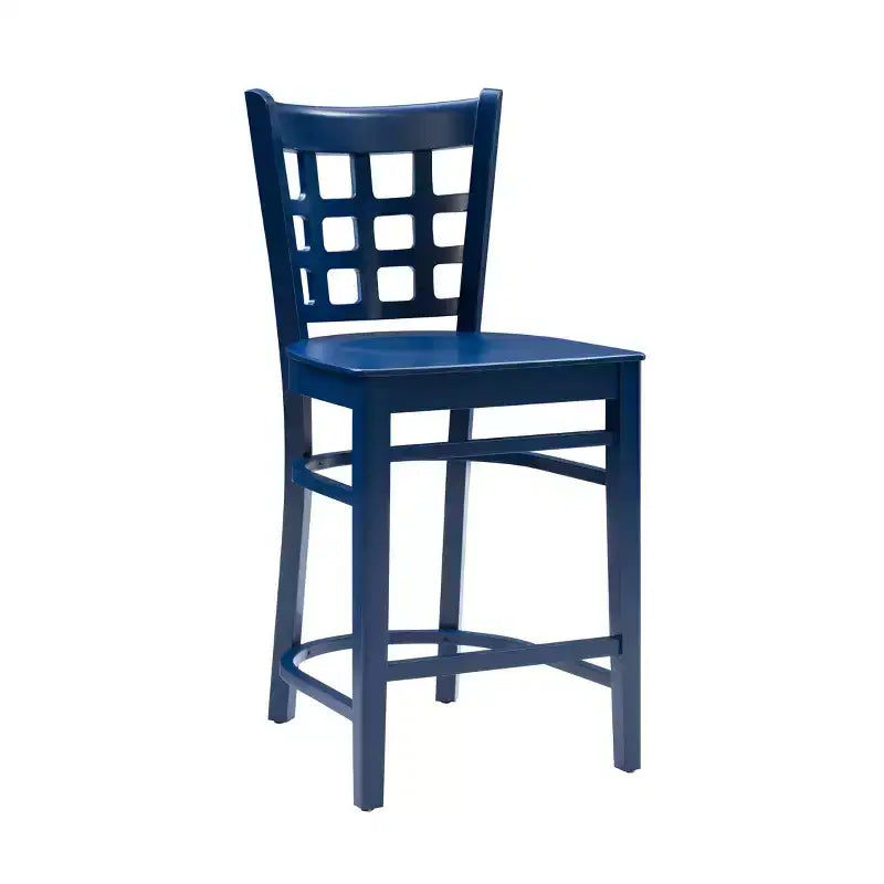 Sgabelli da bar altezza bancone, bianco/bianco sporco/blu navy, senza braccioli, set da 2