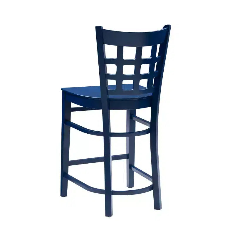 Sgabelli da bar altezza bancone, bianco/bianco sporco/blu navy, senza braccioli, set da 2