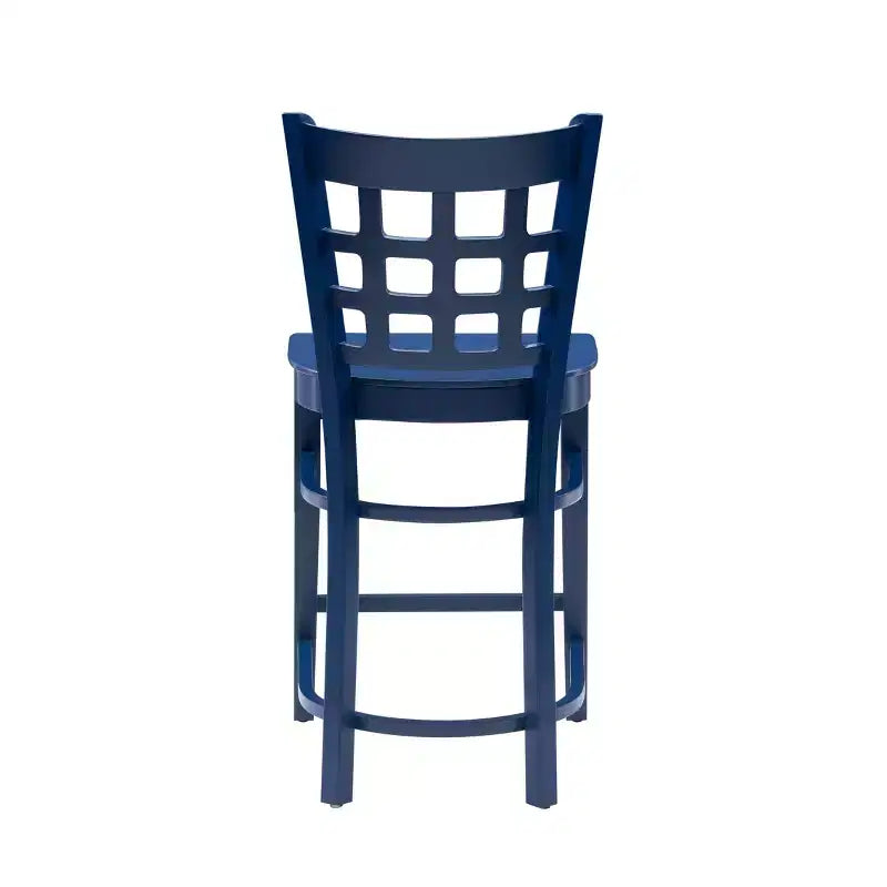 Sgabelli da bar altezza bancone, bianco/bianco sporco/blu navy, senza braccioli, set da 2