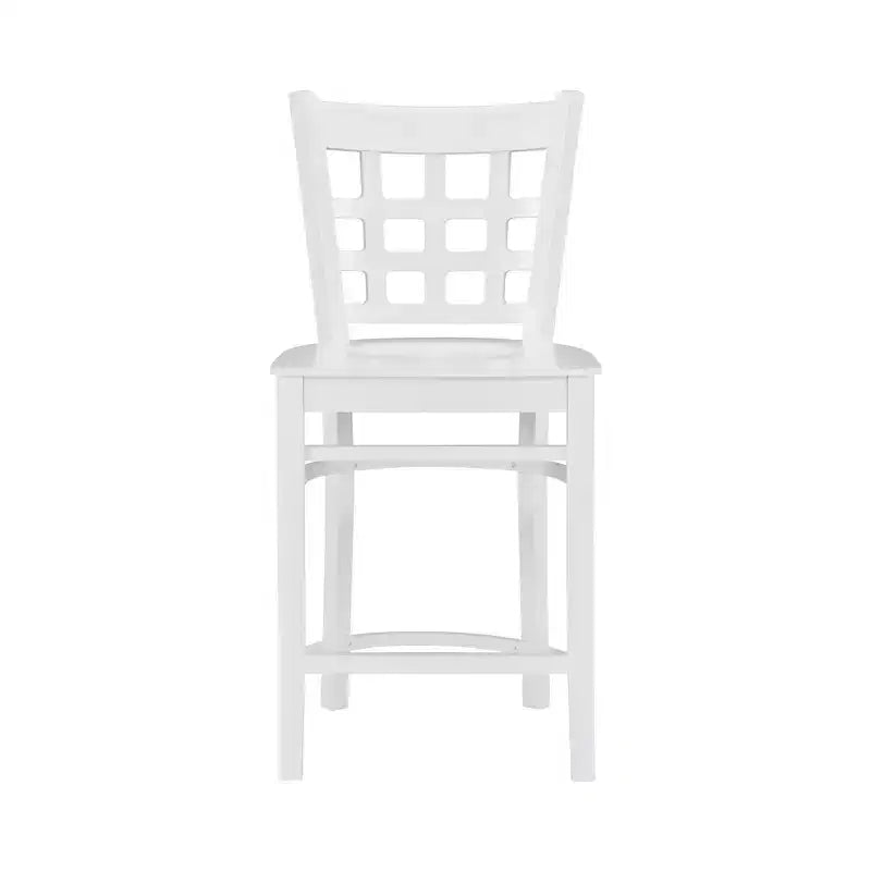 Sgabelli da bar altezza bancone, bianco/bianco sporco/blu navy, senza braccioli, set da 2