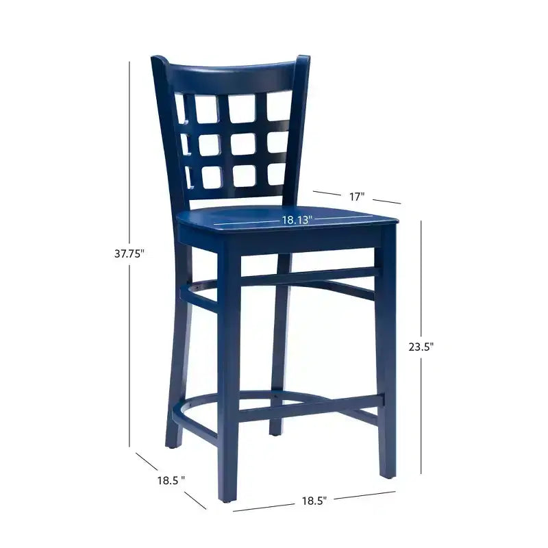 Sgabelli da bar altezza bancone, bianco/bianco sporco/blu navy, senza braccioli, set da 2