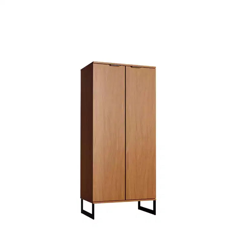 Libreria a 4 ripiani con ante, nero / crema