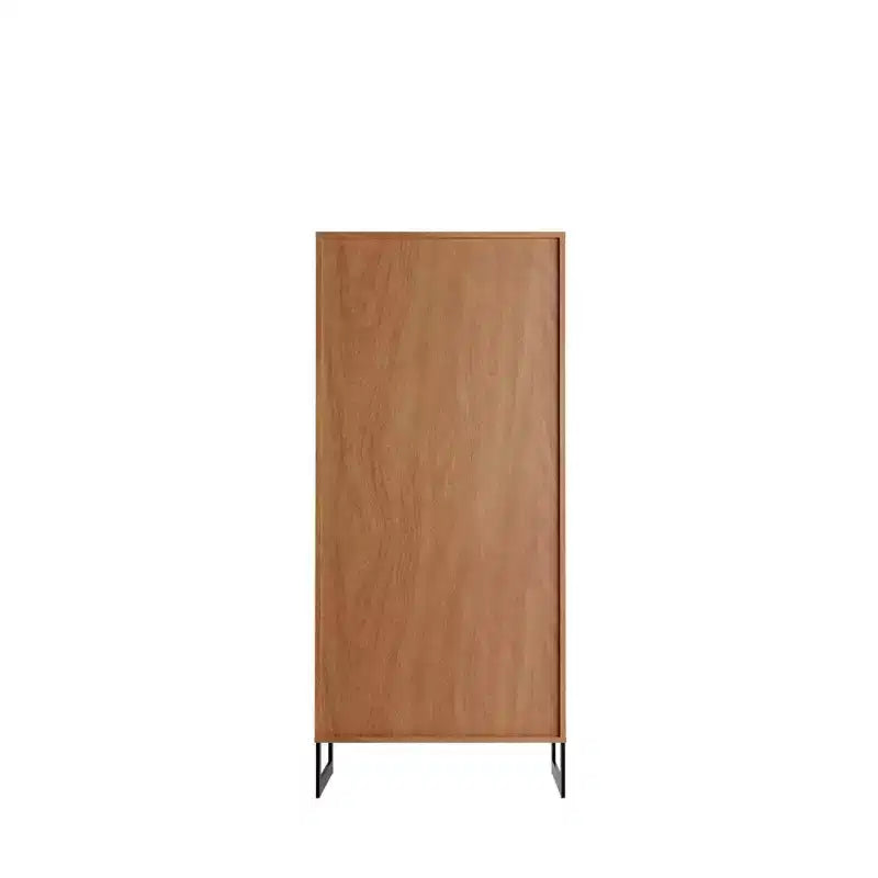 Libreria a 4 ripiani con ante, nero / crema