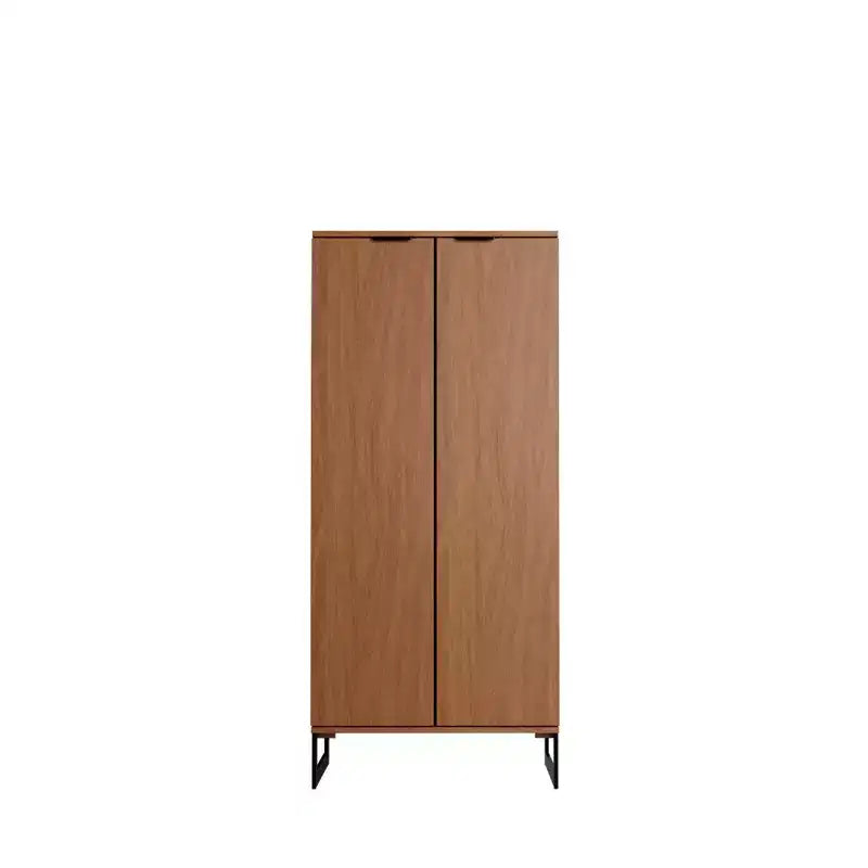 Libreria a 4 ripiani con ante, nero / crema